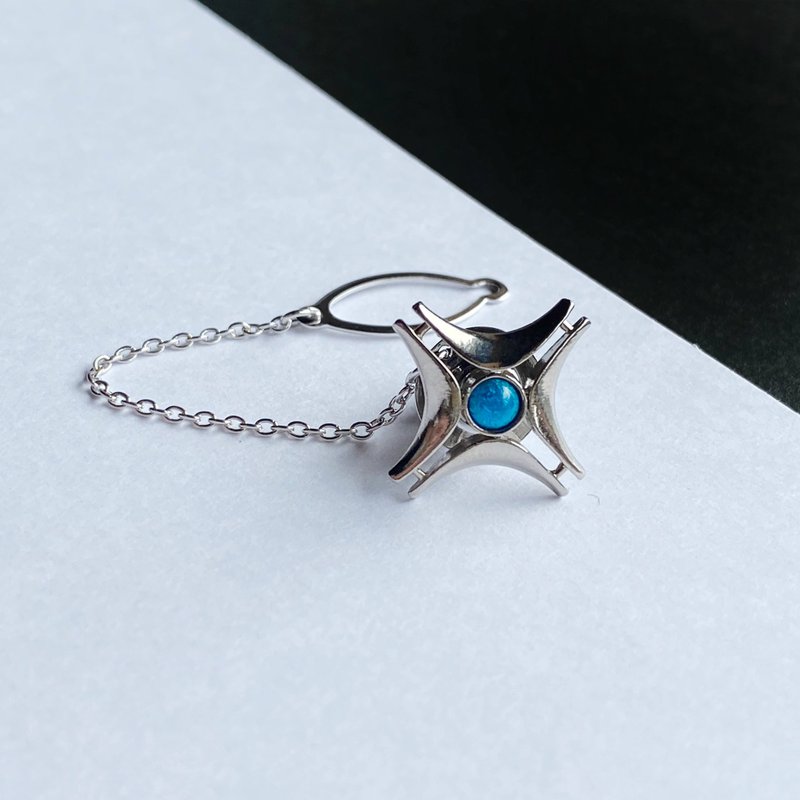 南十字星【アクアマリン Aquamarine】七宝焼のタイタック ラペルピン 純銀胎七宝 - 領帶/領帶夾 - 其他材質 藍色
