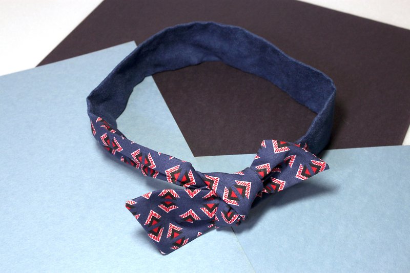 Soft and hard wire braided triangle print blue - Headbands - Cotton & Hemp Blue
