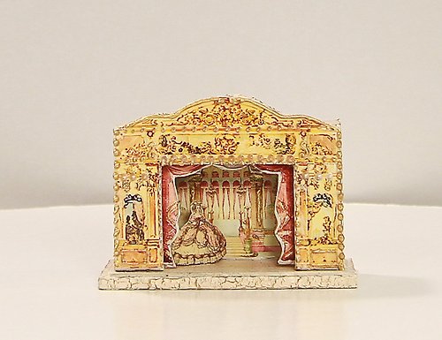 DollhouseKristi Puppet theater. Ancient puppet theatre. Dolls house miniature. For doll House. 1