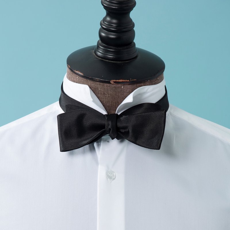 Black Narrow/Wide Hand Tie - A black hand tie that makes you the most classic gentleman - Bow Ties & Ascots - Other Man-Made Fibers Black