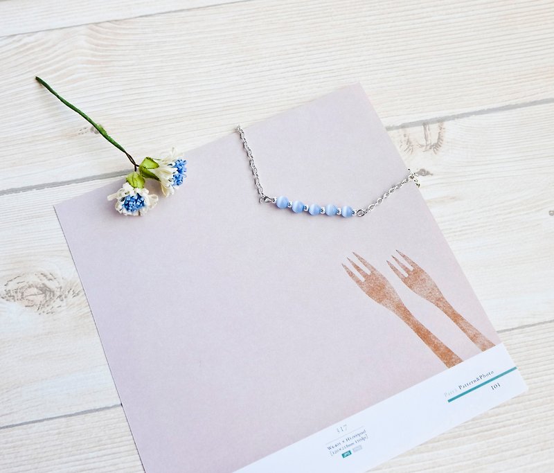Oia met Stone bracelet necklace - สร้อยข้อมือ - เครื่องเพชรพลอย สีน้ำเงิน