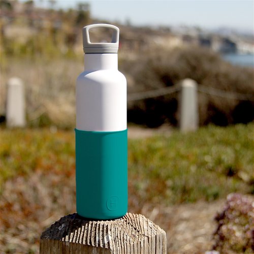 HYDY Bottle (授權總代理) 美國HYDY時尚保溫水瓶 CinCin White系列 | 深青-白瓶 - 590ml