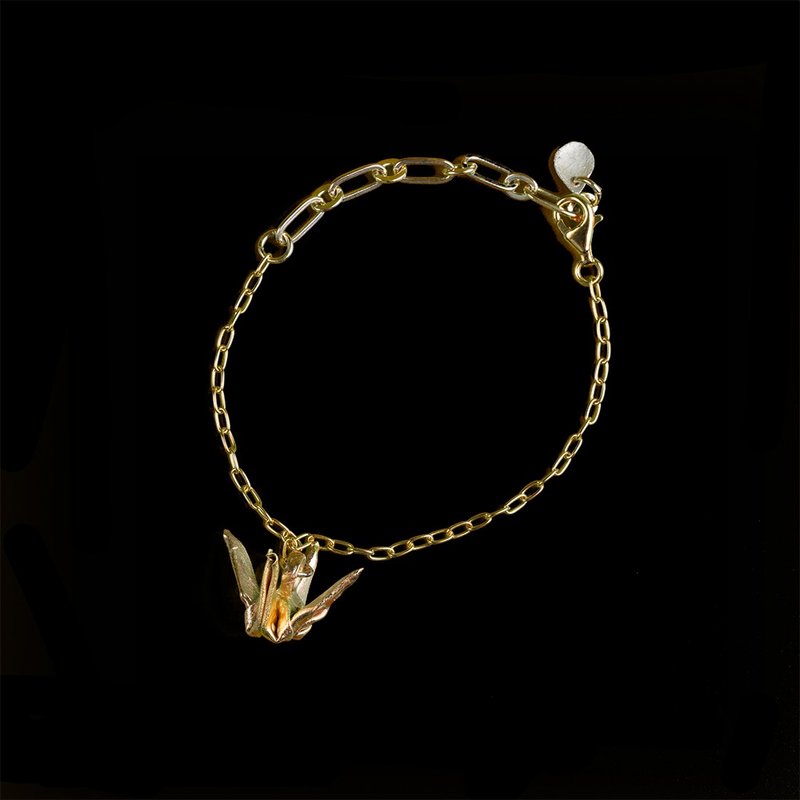 Origami Crane Bracelet Silver 99.9 RICH GOLD 18k Gold Plated Silver - Bracelets - Sterling Silver Gold