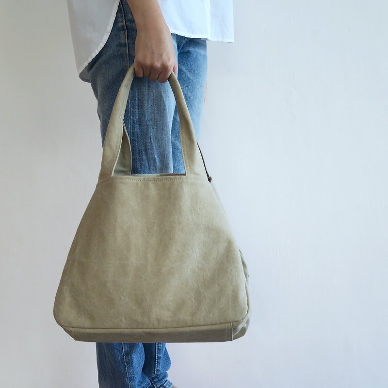 Canvas Short S | Long Strap | Light Khaki - Messenger Bags & Sling Bags - Cotton & Hemp Khaki
