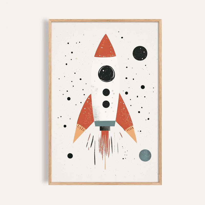 宇宙探險出發 Space Rocket / 童話系列插畫掛畫 - 海報/掛畫/掛布 - 紙 