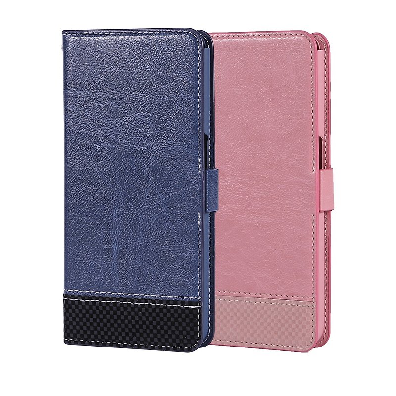 CASE SHOP OPPO Find X splicing side squat standing holster - blue (4716779660272) - Phone Cases - Faux Leather Blue