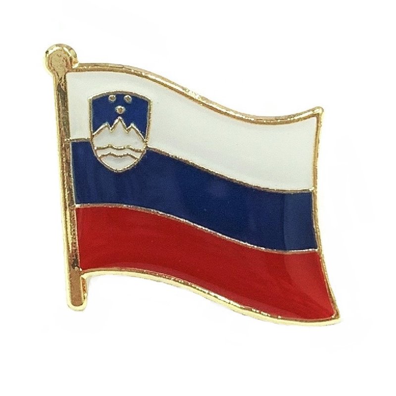 Slovenia 斯洛維尼亞 國旗國旗紀念別針 國徽胸徽 遊學出國 國家 - 胸針 - 其他材質 多色