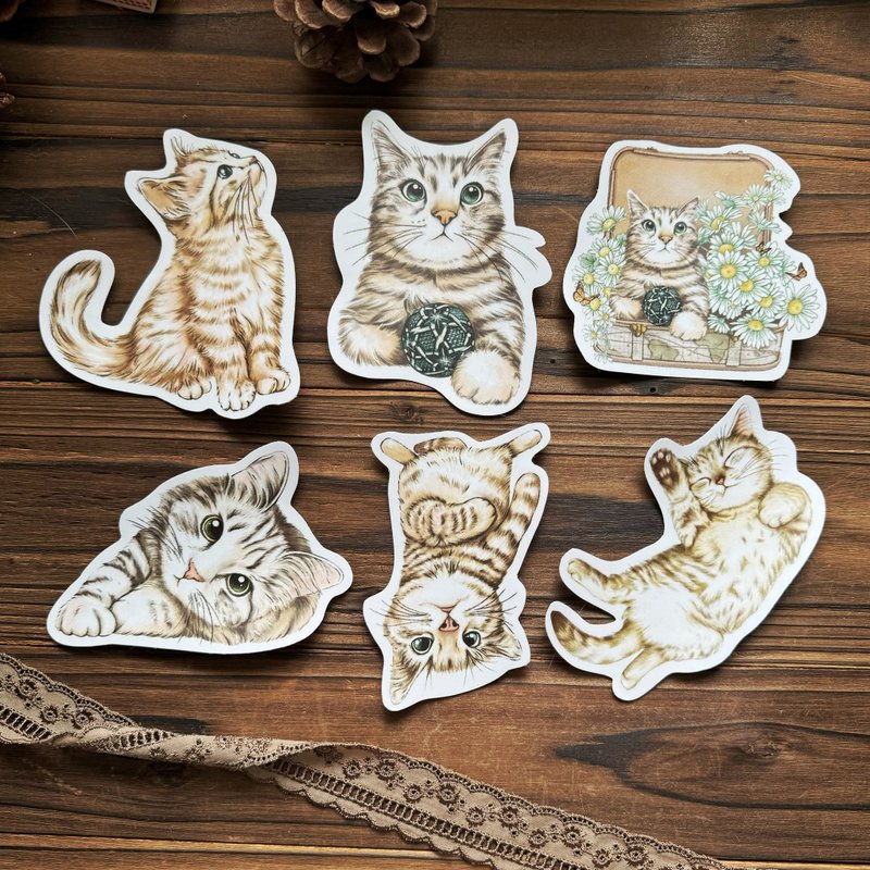 可客製化 ‧ 貓咪日常 Cats Daily/防水貼紙/行李箱/筆電/pvc貼紙 - 貼紙 - 紙 