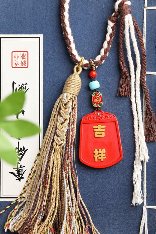 水墨 天然原礦硃砂精品紅砂吉祥包掛 車掛 居家掛 硃砂含量高達95%以上