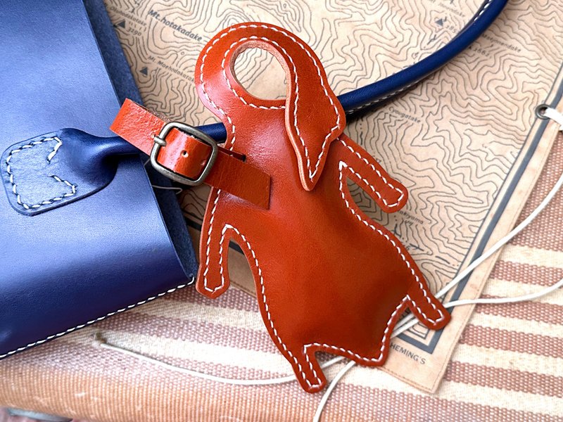 脹卜卜燒鵝行李牌 好好縫 皮革DIY材料包 香港特色 真皮 旅行用品 - 皮件/皮革 - 真皮 咖啡色