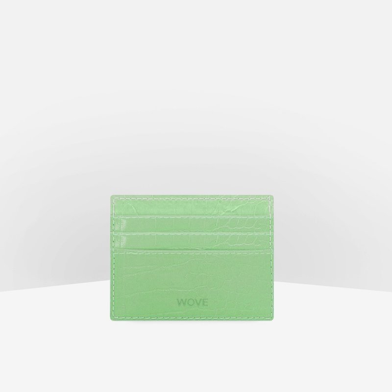 WOVE - Card Holder (Croco Texture) in Melon - 其他 - 人造皮革 綠色