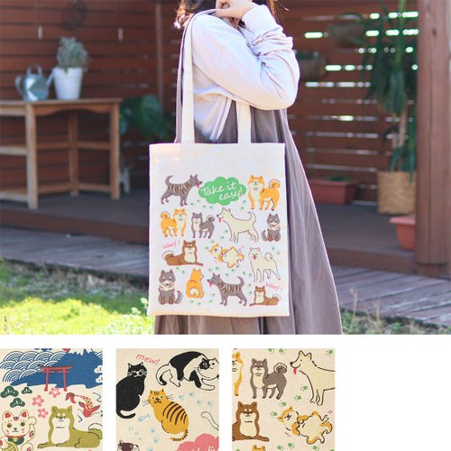 Moonstar House 星月屋 【預訂】印度製 日本緣起物帆布袋