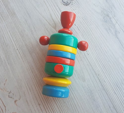 サモワール木製ロシアヴィンテージスタッキングリングおもちゃマルチ