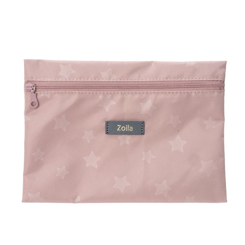 Antibacterial zipper bag_soft mist pink starry sky_storage bag_water repellent - กระเป๋าเครื่องสำอาง - ไนลอน สึชมพู