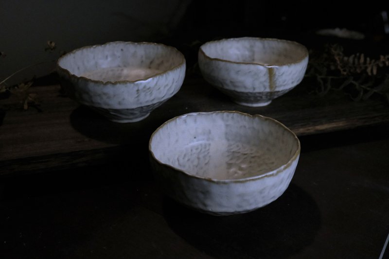 rice bowl l persimmon white - Bowls - Pottery 