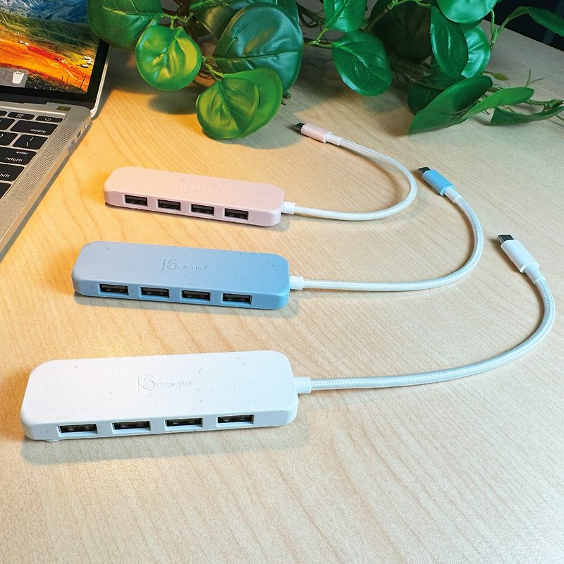 j5create environmentally friendly material USB-C Gen2 to four-port Type-A high-speed hub – JCH341E - Computer Accessories - Eco-Friendly Materials 