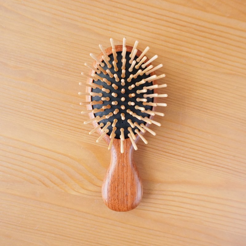 Red rosewood maple needle air cushion massage comb (with branded storage bag) - Makeup Brushes - Wood Orange