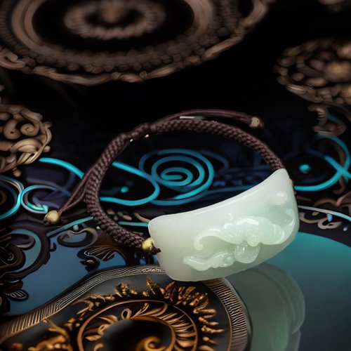 瓔珞珠寶盒 E.L.Jewelry Box 冰飄綠雕花手牌編織手鍊 | 天然緬甸翡翠A貨 | 送禮