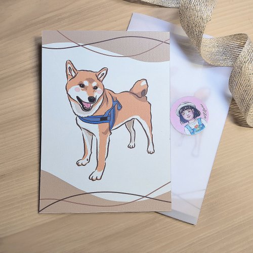 Lilyarttw 插畫 【 7吋 明信片】客製/似顏繪加購商品-(二入)