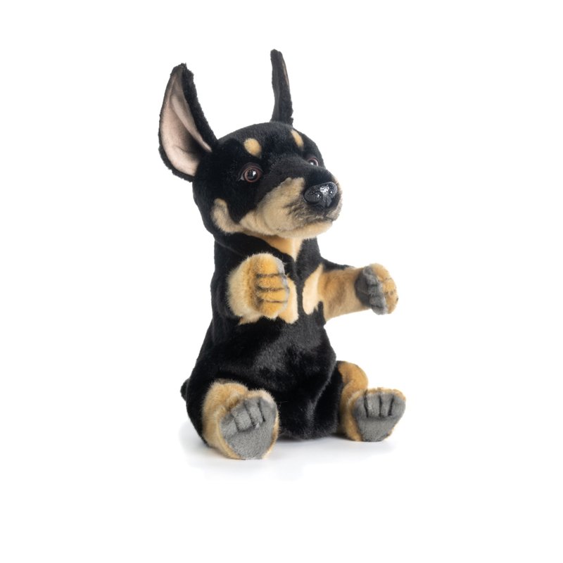 Hansa 8454-Doberman Pinscher 34 cm long - Stuffed Dolls & Figurines - Eco-Friendly Materials White