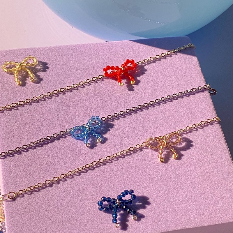 Bracelet Baby bow in glass - 手鍊/手環 - 銅/黃銅 金色