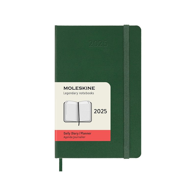 MOLESKINE 2025 Diary 12M Hard Case-Pocket Green Stamping Service - สมุดบันทึก/สมุดปฏิทิน - กระดาษ สีเขียว