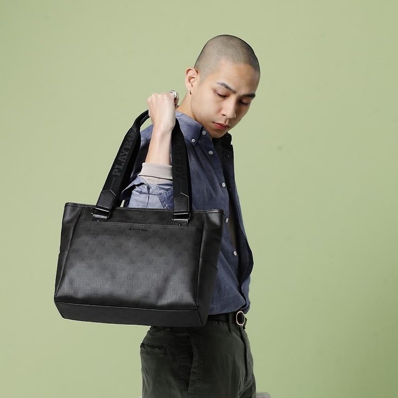 PLAYBOY - Tote Bag Legend Series- Small Bag Charm- Brown - กระเป๋าถือ - วัสดุอื่นๆ สีนำ้ตาล