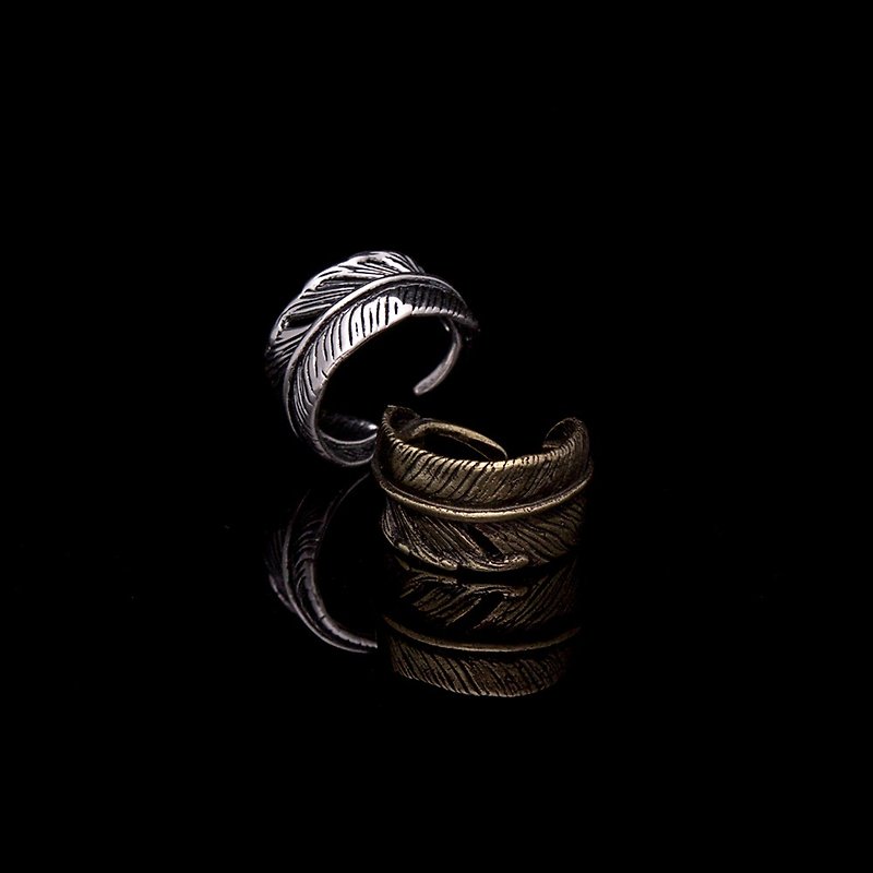 Single Feather Ring - General Rings - Other Metals Gold