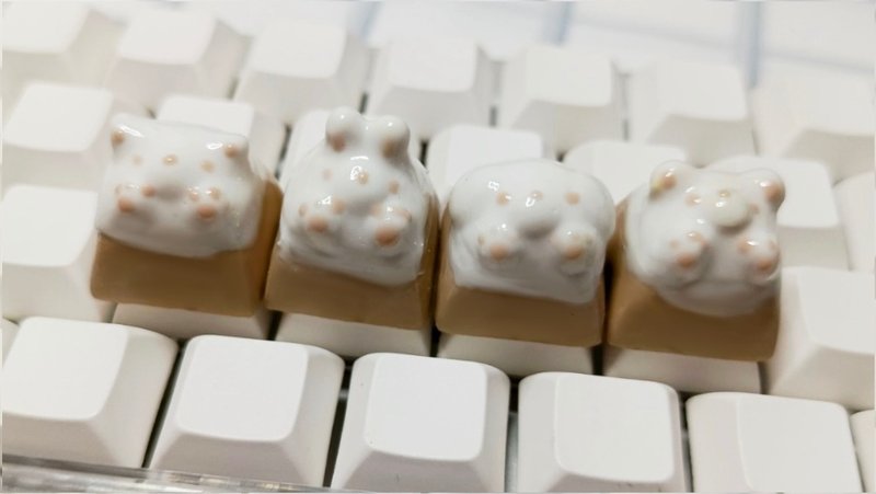 Latte art keycap - อุปกรณ์เสริมคอมพิวเตอร์ - ดินเหนียว สีกากี