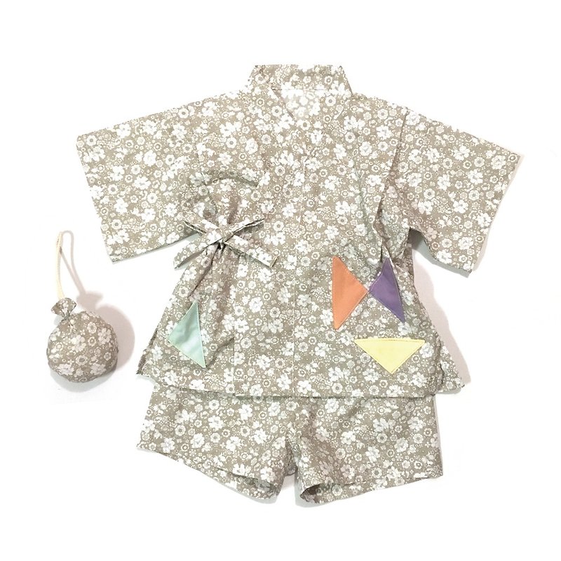 JINBEI   Japanese summer clothes Kimono of the baby - ของขวัญวันครบรอบ - ผ้าฝ้าย/ผ้าลินิน สีกากี