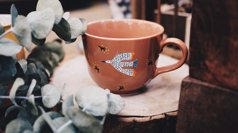 Three Little Birds tea cup - Teapots & Teacups - Porcelain Brown