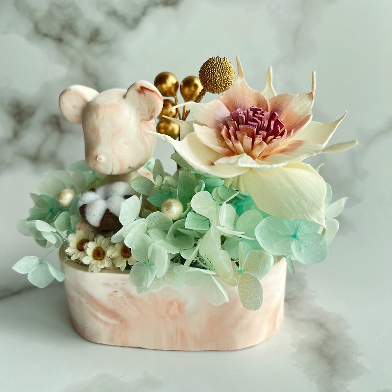 Bear Love You Diffuser Flower Ceremony Diffuser Flower Diffuser Gypsum - Dried Flowers & Bouquets - Plants & Flowers Pink
