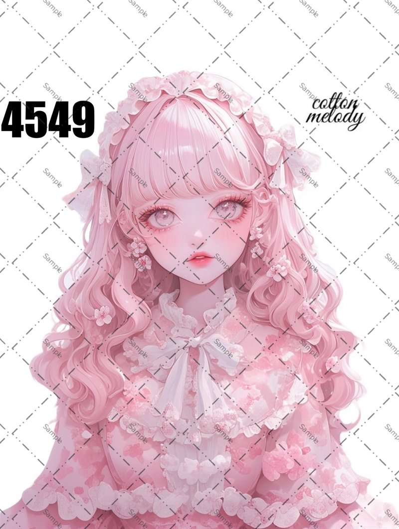 original sticker no.4549 人物ステッカー オリジナルステッカー オリジナル人物ステッカー 装飾ステッカー cotton melody - 貼紙 - 紙 
