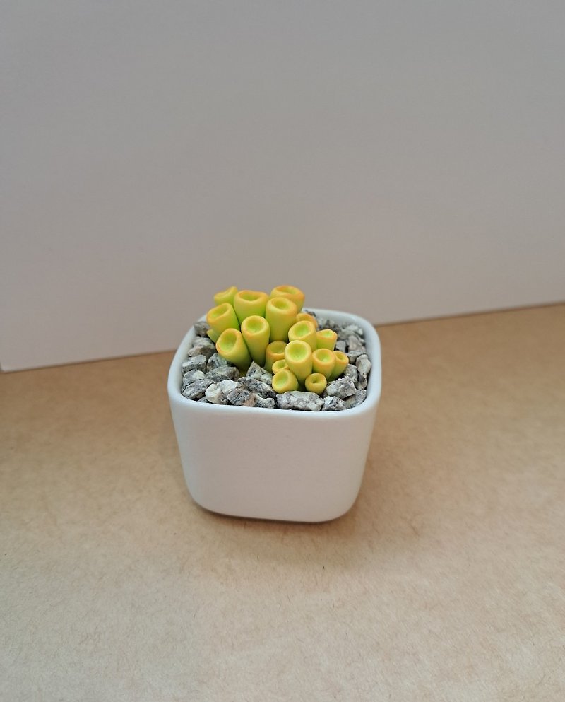 #一根# Tube leaf flower moon-clay succulents-handmade version 1 - Plants - Clay Green