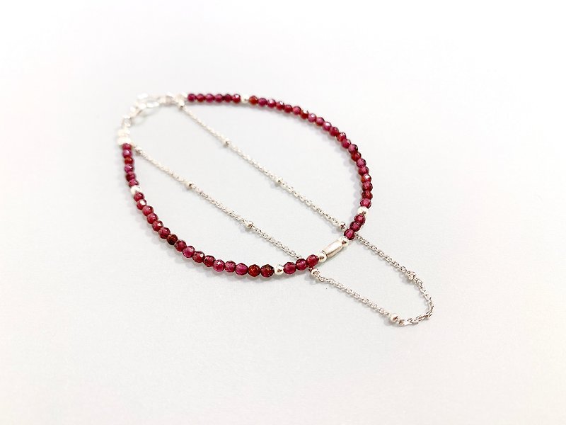 Gemstone Bracelets Red - Ops Garnet Gemstone Silver Design Handmade bracelet