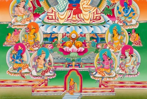 仏教の阿弥陀仏シンガムタンカ絵画 - ショップ Boudha Stupa