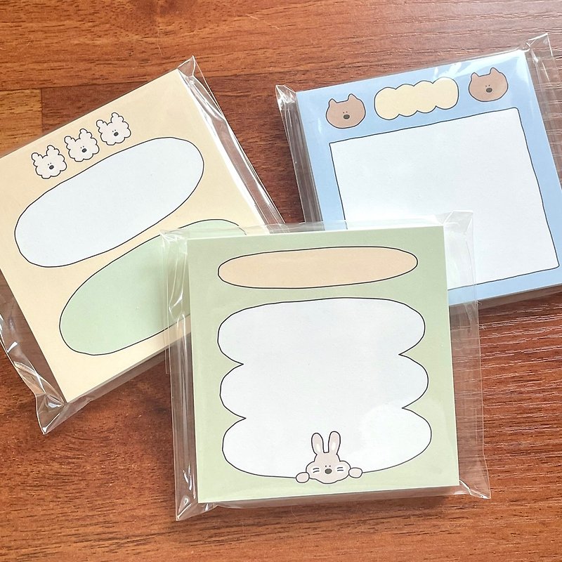 Soft Line Memo Pad 3p SET - Sticky Notes & Notepads - Paper Multicolor