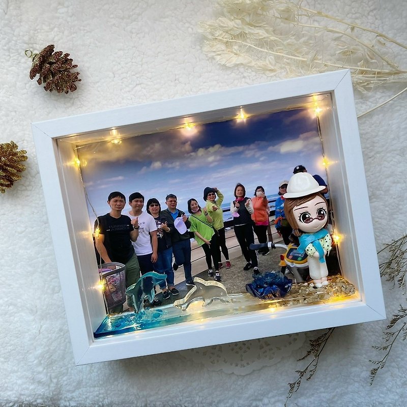 Put memories into a 6x8 photo frame and customize the clay doll to wish you better - ตุ๊กตา - ดินเหนียว ขาว