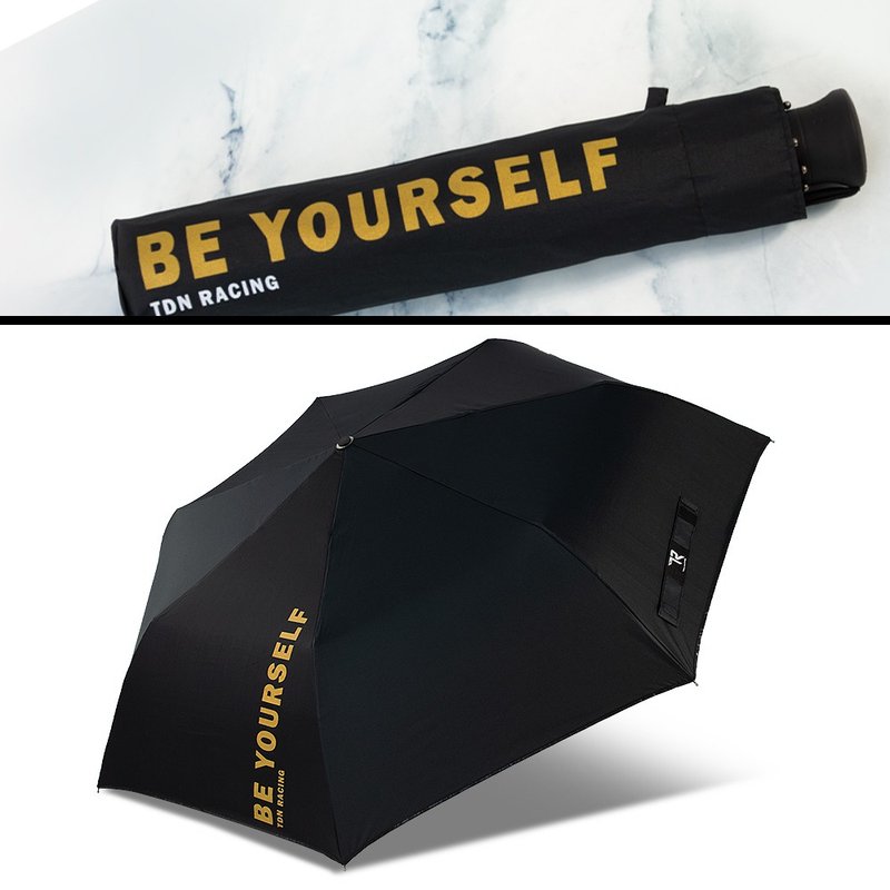 TDN BE YOURSELF加大黑膠三折魔術傘自動開收傘晴雨傘(神秘黑) - 雨傘/雨衣 - 防水材質 黑色