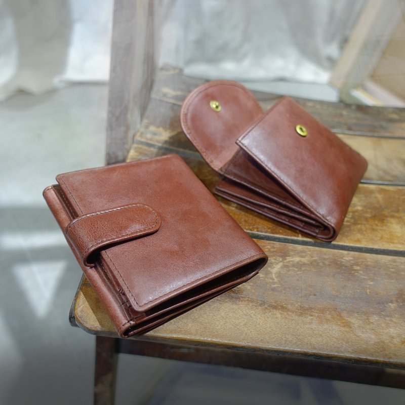 シエナレザー大容量ショートウォレット - 財布 - 革 ブラウン