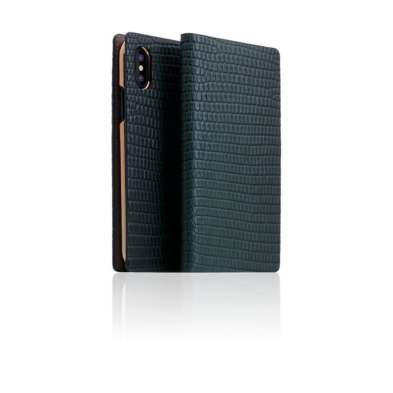 SLG Design iPhone Xs / X D3 ILL Classic Lizard Side Leather Leather Case - Green - Phone Cases - Genuine Leather Green