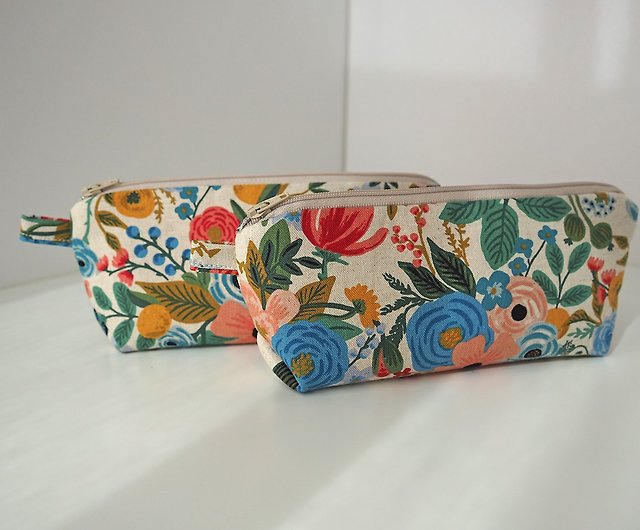 Hand-made warm soft micro-triangular pencil case-hand-painted style printed  cloth Rifle Paper Co./Limited - Shop howslife Pencil Cases - Pinkoi