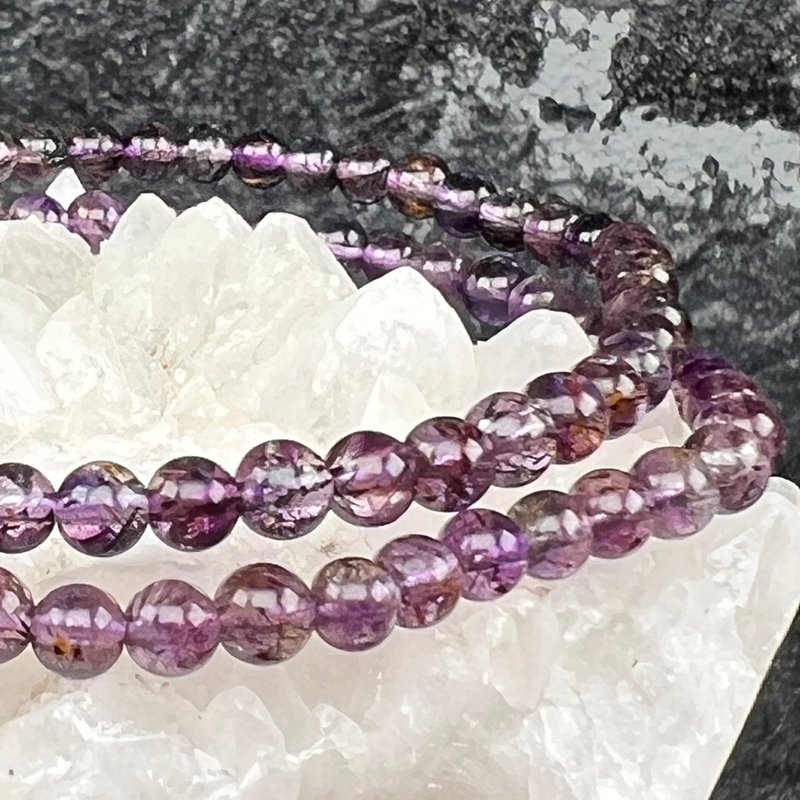 小精品  黑嘉倫 小咪珠 手串 - 手鍊/手環 - 水晶 紫色