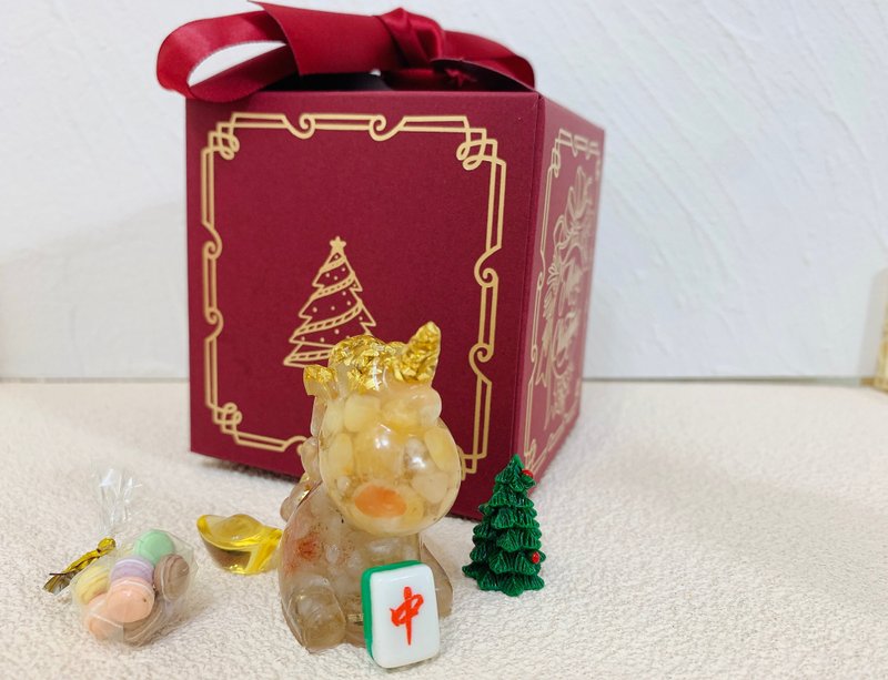 Mahjong Unicorn Red Unicorn Fa Fa Fa Unicorn Christmas Gift Exchange Gift - ตุ๊กตา - เครื่องเพชรพลอย หลากหลายสี