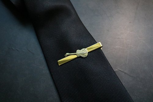 小可愛和小領帶 黄铜吉他领带夹绅士风领带配件