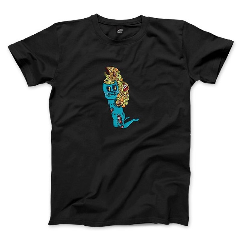 Kneeling Man-Black-Unisex T-shirt - เสื้อยืดผู้ชาย - ผ้าฝ้าย/ผ้าลินิน สีดำ