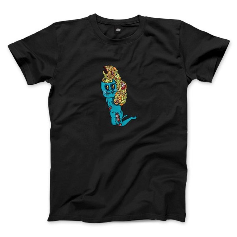 ひざまずく男-ブラック-ユニセックスTシャツ - Tシャツ メンズ - コットン・麻 ブラック