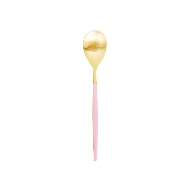 MIO PINK MATTE GOLD DESSERT SPOON - Cutlery & Flatware - Stainless Steel Pink