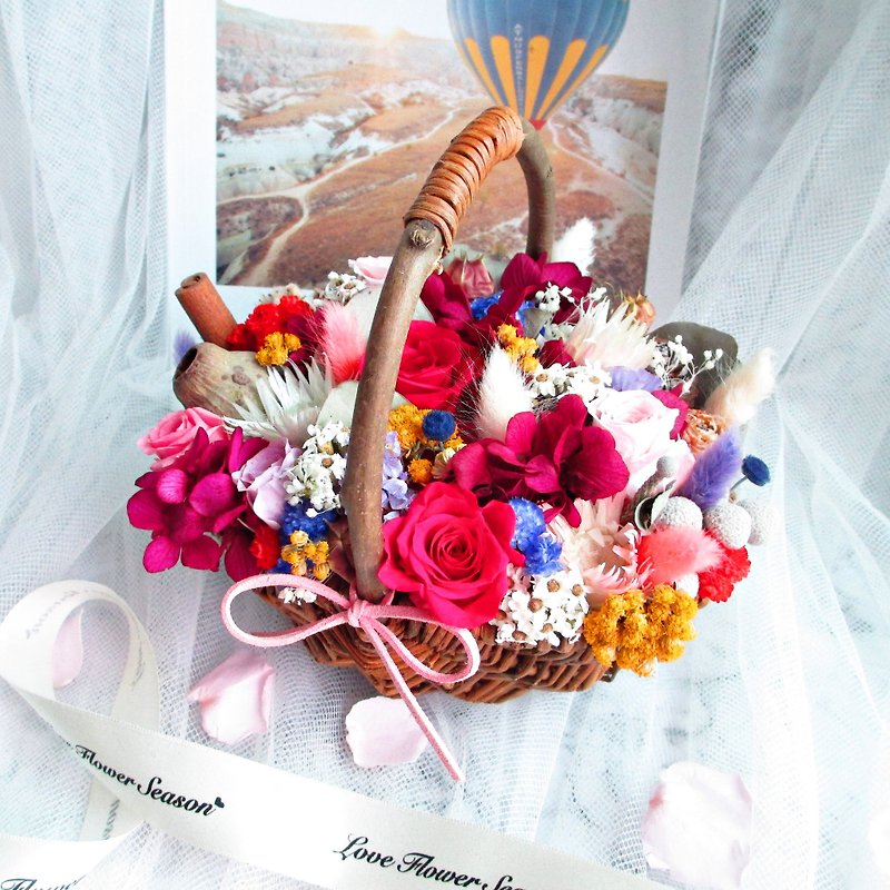 ❤ [a basket of love and happiness ─ mention the Tenglan] ❤ Limited Dried Flowers Preserved flowers roses wedding bouquet Mother's Day graduation of small objects Wedding birthday gift Home Furnishings - ตกแต่งต้นไม้ - พืช/ดอกไม้ 