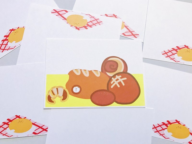 麵包大餐明信片 - 心意卡/卡片 - 紙 